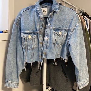 Zara Cropped Jean Jacket